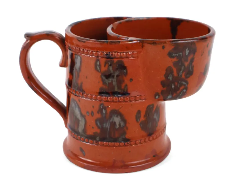 Philadelphia, Pennsylvania Attributed Redware Shaving Mug, probably Haig from auction in Bloomfield, New Jersey — image 18