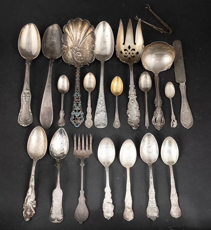 Sterling "Love Disarmed" Teaspoon and Assorted Silver from auction in Bloomfield, New Jersey — image 3
