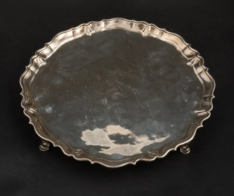 English Silver Footed Salver from auction in Bloomfield, New Jersey — image 11