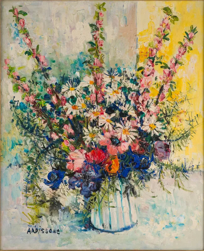 Yolande Ardissone, French 1927, Still Life of Flowers in Vase, Oil on Canvas from auction in Bloomfield, New Jersey — image 26
