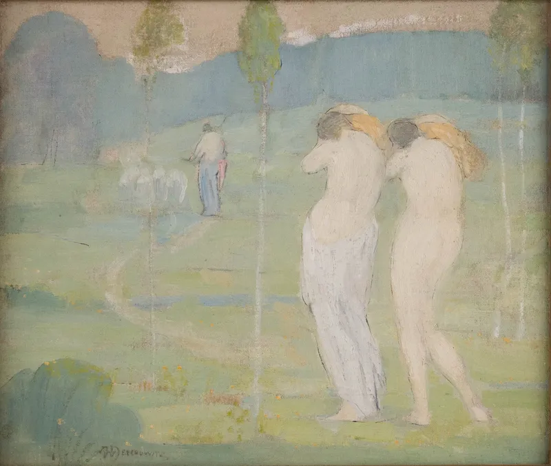 William Meyerowitz, American 1887-1981, Figures in Landscape, Oil on Board from auction in Bloomfield, New Jersey — image 24
