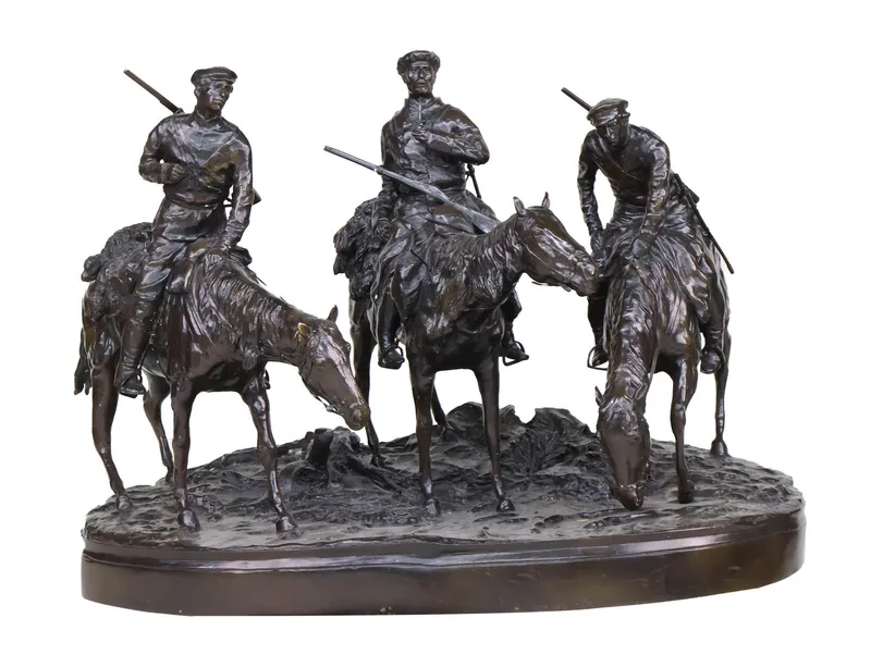 After Evgeny Aleksandrovich Lanceray, Russian 1848-1886, Don Cossacks on the Banks of the Danube, from auction in Bloomfield, New Jersey — image 40
