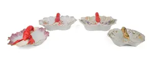 Four Porcelain Divided Lobster Bowls