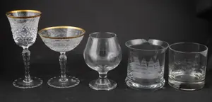 Group of Ebeling & Reuss Gold Rimmed Crystal Stemware