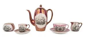 Grays Pottery Pink Lusterware Flying Cloud Tea Service