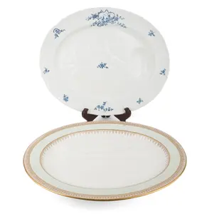 Two English Porcelain Well and Tree Platters