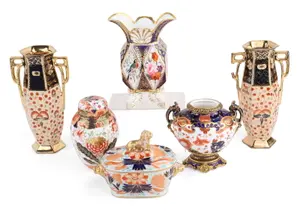 Six Imari Palette Porcelain Table Articles