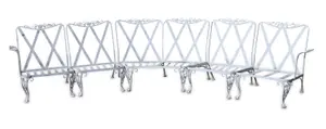 Five Piece White Painted Cast-Aluminum Sectional