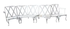 Four Piece White Painted Cast-Aluminum Sectional