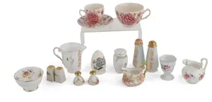 Group of English Transferware Teacups and Saucers