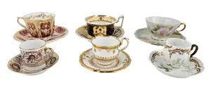 Twenty Continental Porcelain Teacups and Saucers