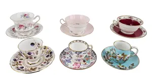Twenty-Six English Porcelain Teacups and Saucers