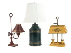 Three Tole Table Lamps