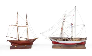 Ship Model of a Two Masted Sailing Vessel
