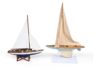 Two Ship Models of Sailboats