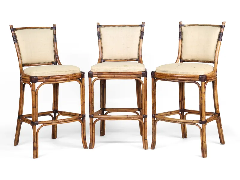 Three Pierce Martin Bamboo Barstools from auction in Bloomfield, New Jersey — image 44