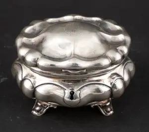 Vintage Footed and Hinged Silver Box