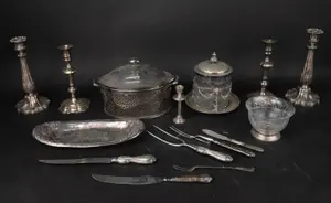 English Sterling Silver Handled Meat Carving Set
