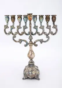 A LARGE STERLING SILVER HANUKKAH MENORAH. Israel, c. 2000