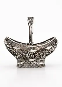 A FILIGREE MASTER SALT BASKET. Ukraine, c. 1820