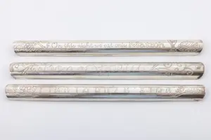 THREE STERLING SILVER JUDAIC CRUMB SWEEPERS.