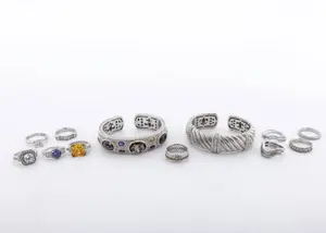 A GROUP OF DESIGNER STERLING SILVER JEWELRY JUDITH RIPKA AND OTHERS