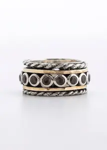 A 14K AND STERLING SILVER RING. Israel, modern