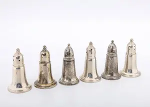 A GROUP OF 6 STERLING SILVER SALT AND PEPPER SHAKERS