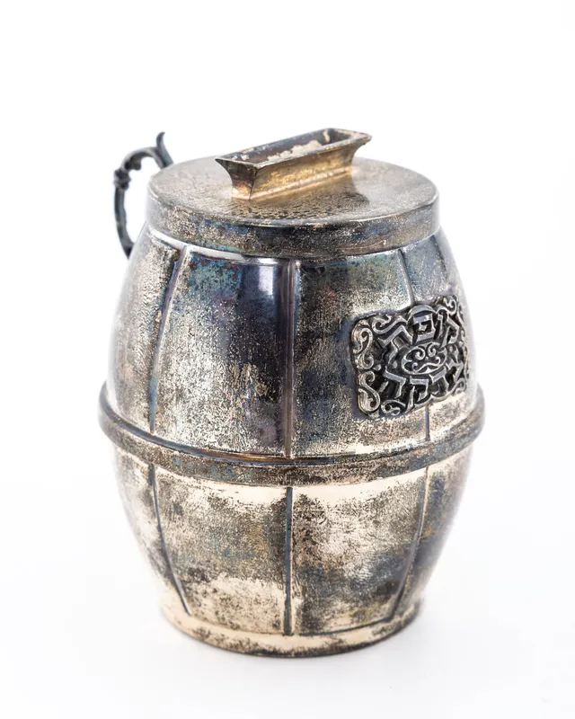 A STERLING SILVER CHARITY CONTAINER. Probably Israel, c. 2000 from auction in woodmere, New York — image 40