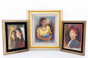 A GROUP OF 3 OILS ON CANVAS BY SANDU LIEBERMAN (1922, Romania - 1977, Israel)