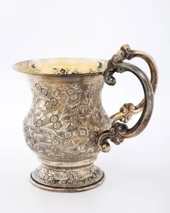 A LARGE STERLING SILVER WASHING CUP. Probably Israel, modern.