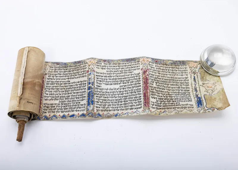 AN EARLY DECORATED MEGILLAH SCROLL. Ottoman Empire, c. 1900. from auction in woodmere, New York — image 25