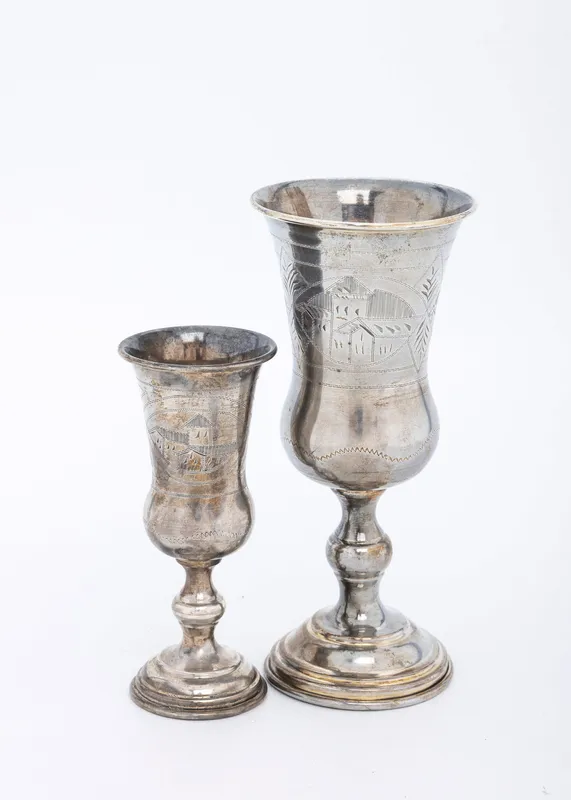 TWO STERLING SILVER KIDDUSH CUPS. American, c. 1920 from auction in woodmere, New York — image 35