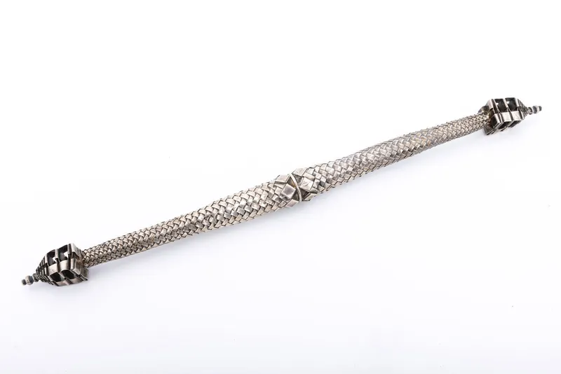 A STERLING SILVER HASIDIC SPICE CONTAINER. Probably American, c. 1980. from auction in woodmere, New York — image 40