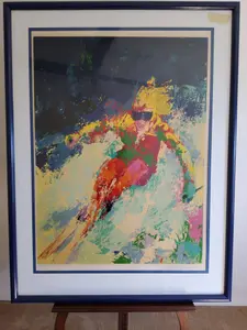 Leroy Neiman Signed Lady Skiing Print 153 of 300