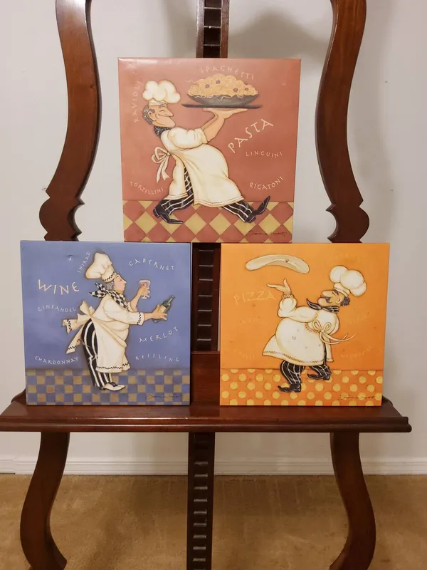 Set of 3 Whimsical Chef Wall Art Prints by Stephanie Marzott from auction in Covington, Louisiana — image 47