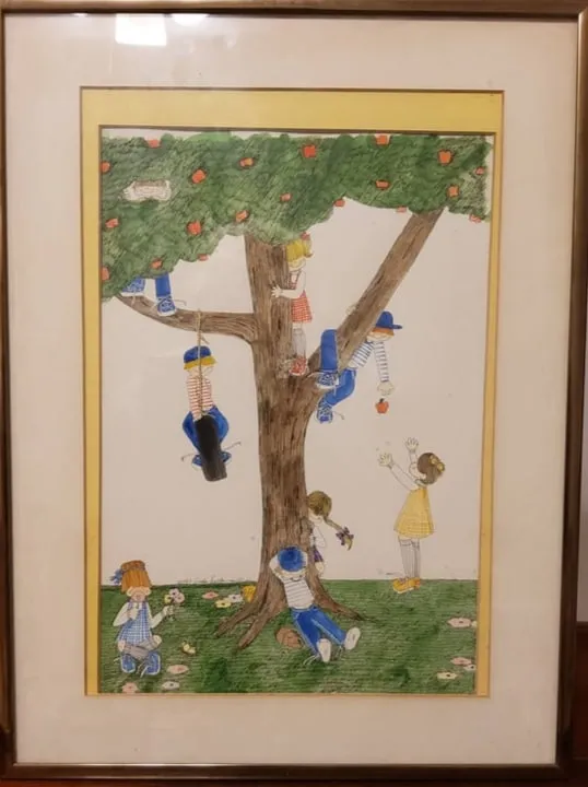 Framed Children’s Tree Illustration Poster in Brass Frame from auction in Covington, Louisiana — image 48