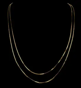 Two 14k Gold Italian Box Chains