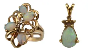 14k Opal Ring & Pendant