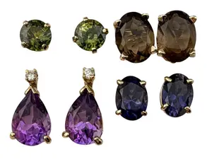 14K Gem Set Earrings