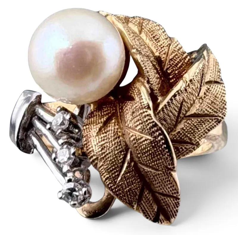 14K Gold Pearl & Diamond Ring from auction in Scotts Valley, California — image 14