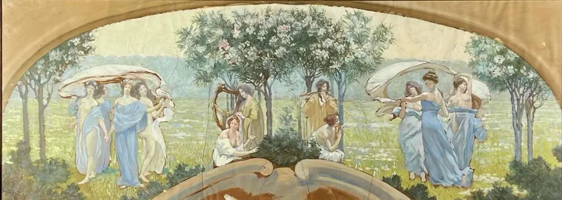 Circle Of Pierre Puvis de Chavannes, Unfinished Work Or Study, Oil On Paper from auction in Scotts Valley, California — image 26