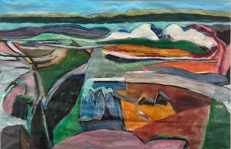 Henry Villerme (American, 1928-2013), Coastal Landscape, Oil On Paper from auction in Scotts Valley, California — image 32