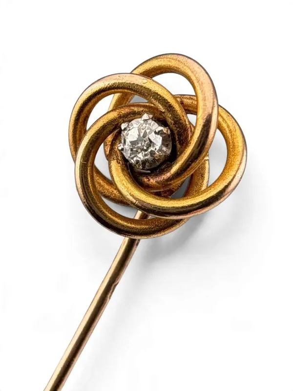 Antique French 18K Gold And Diamond Stick Pin from auction in Scotts Valley, California — image 29