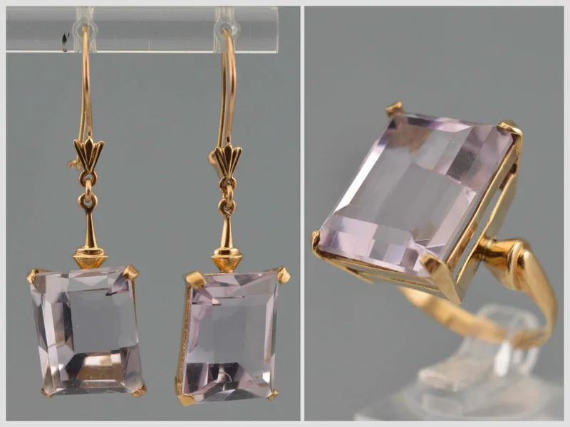12K Amethyst Ring And Earrings Set from auction in Scotts Valley, California — image 7