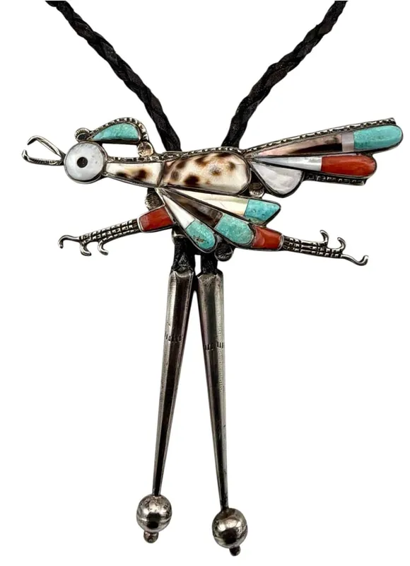 Zuni Sterling Silver Roadrunner Bolo Tie from auction in Scotts Valley, California — image 20