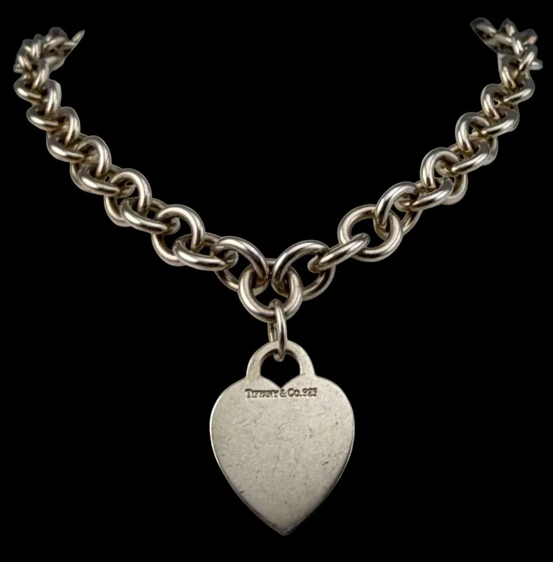Tiffany & Co. Sterling Silver Heart Tag Necklace from auction in Scotts Valley, California — image 16