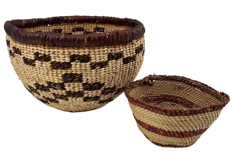 Native American Basket Group, Pit River & Nootka/Makah from auction in Scotts Valley, California — image 24