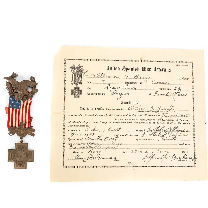 Spanish War Veterans Medal & Certificate Named from auction in Union, Illinois — image 36