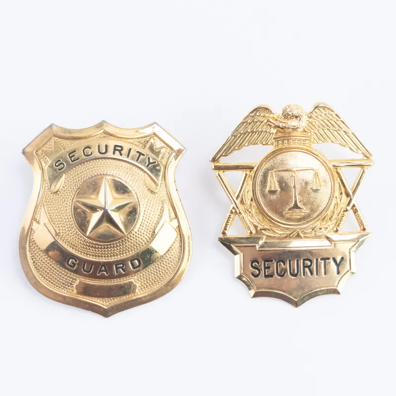 Security Guard Gold Hat Badges (2) from auction in Union, Illinois — image 6